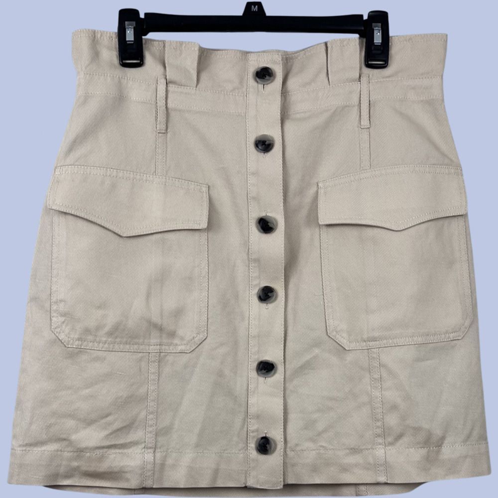 Banana Republic Women's Khaki Paperbag Waist Skirt Size 12